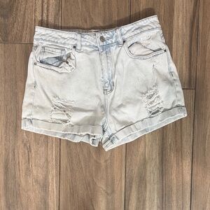 PacSun Light Gray Distressed Jean Shorts